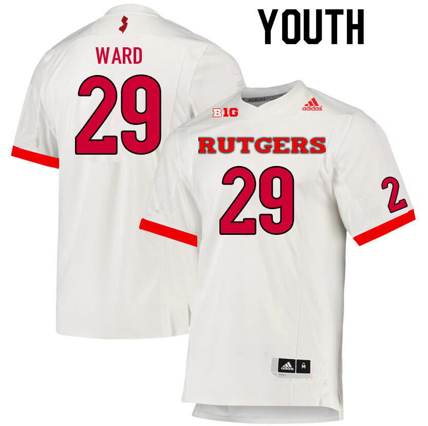 Youth #29 Timmy Ward Rutgers Scarlet Knights College Football Jerseys Sale-White - Click Image to Close